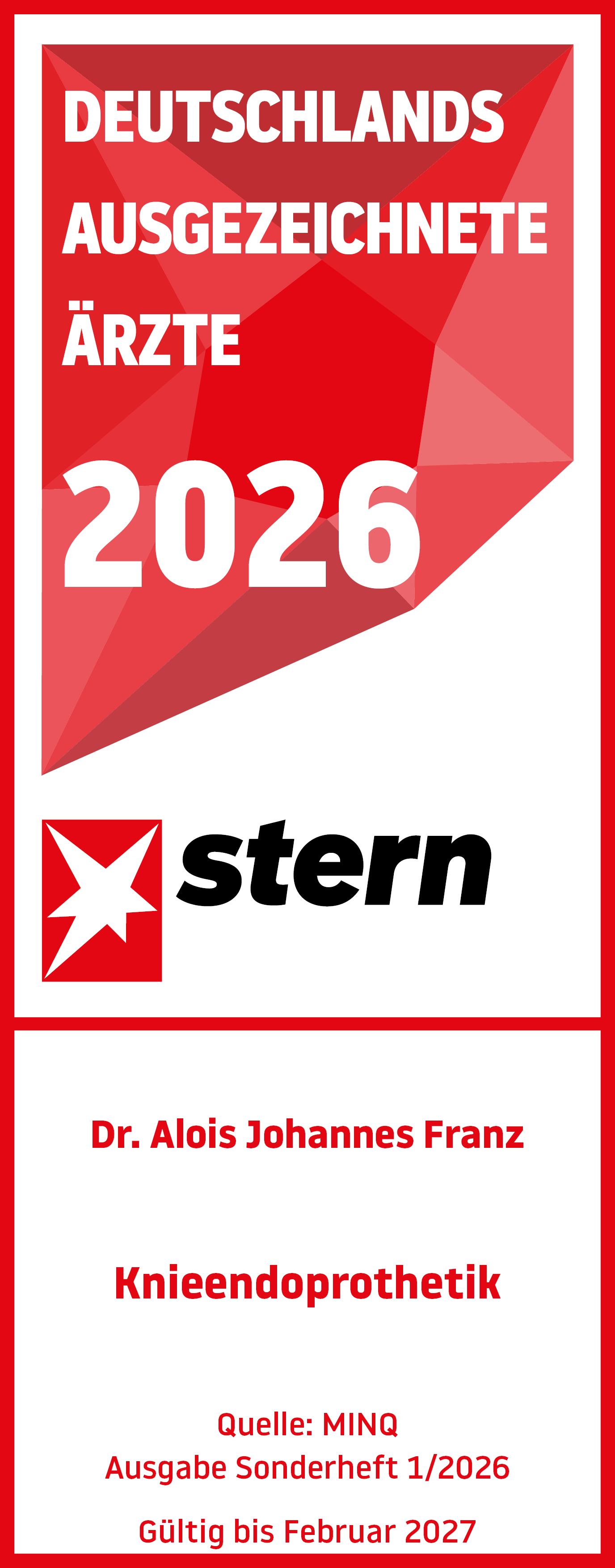 Top Mediziner Knieendoprothetik